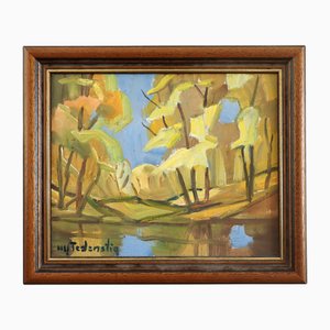 Golden Reflections, Oil Painting, Framed