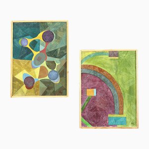 Form & Field, Oil Paintings, Framed, Set of 2