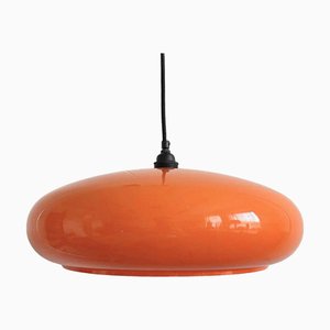 Vintage Hängelampe aus Kunststoff Orange, 1970er