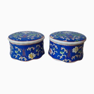 Vintage Chinese Porcelain Pots, 1950s, Set of 2
