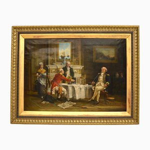 J.R. Reeves, Figurative Scene, 1800s, Oil Painting, Framed