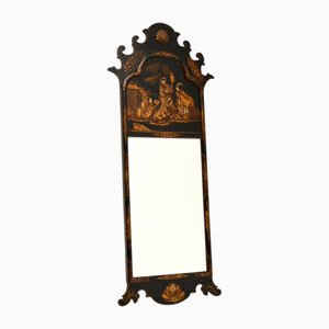 Antique Georgian Period Lacquered Chinoiserie Mirror, 1800