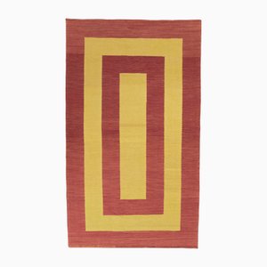 Handwoven Kilim Rug with Geometric Pattern