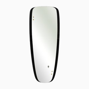 Large Mid-Century Wall Mirror with Black Glass Frame, 1950s