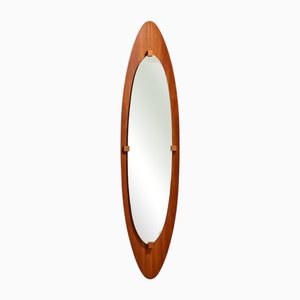 Italienischer Mid-Century Wandspiegel aus Teakholz, 1950