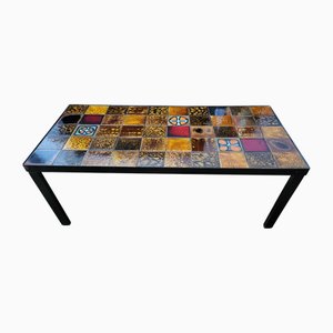 Coffee Table in French Enameled Ceramic from Roche Bobois, 1970s
