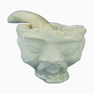 Anthropomorphic Marble Mortar with a Face by Ernesto Canto Da Maya, 1800s