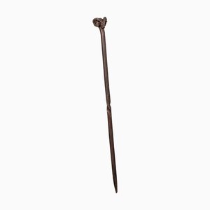 Antique English Wrought Iron Rams Head Fire Poker, 1910