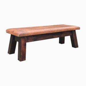 Vintage Leather Bench,1930s