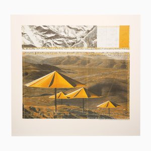 Christo, The Umbrellas (amarillo), impresión en color, 1991