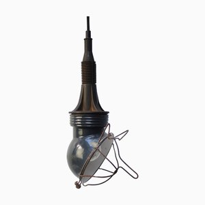 Vintage Industrial Blue Enamel Work Light Pendant Lamp