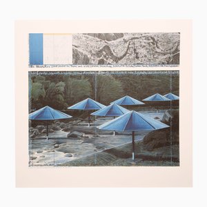 Christo, The Umbrellas (azul), impresión a color, Japón / EE. UU., 1991