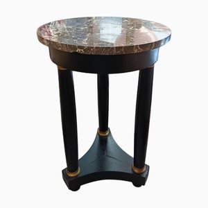 Französischer neoklassizistischer Tisch im Gueridon-Stil mit grauem Marmor, 1800er