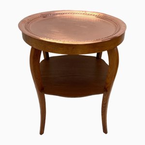 Runder Vintage Art Deco Beistelltisch aus Eiche, 1930er