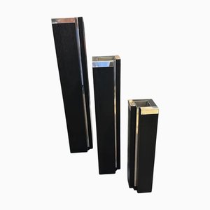 Vasi minimalisti in legno ebanizzato e argento di Silvan, set di 3