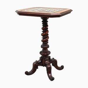 Victorian Walnut and Specimen Marble Chess Table, 1860