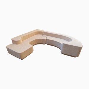 Canapé Lara Vintage en Bouclé Blanc par Roberto Pamio pour Stilwood, 1970s, Set de 2