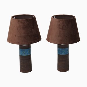 Ceramic Lamps by Aldo Londi for Bitossi, Italy, 1970s, Set of 2