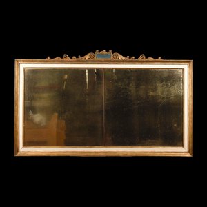 Antique Lacquered Mirror with Mercury Glass