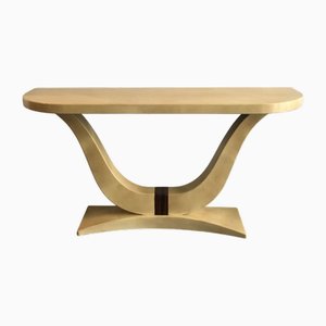 Table Console en Parchemin dans le style de Karl Springer, 1970s