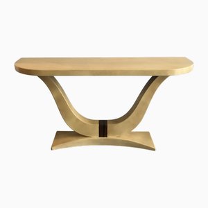 Parchment Console Table in the style of Karl Springer, 1970s
