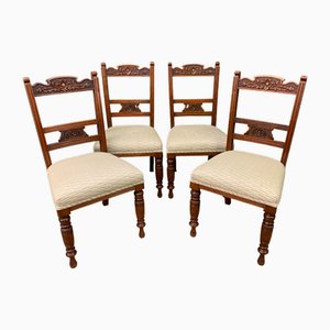 Viktorianische Stühle aus Nussholz, 1890er, 4 . Set