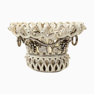 Cream Ceramic Fruit Bowl or Centerpiece by Charles de Boissimon, France