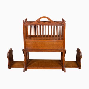 Porte-Revues Metamorphic Canterbury Antique, Angleterre, Chêne, 1910