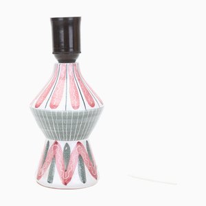 Hand-Painted Ceramic Table Lamp from Tilgmans, Sweden, 1960s