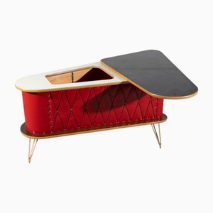 Mid-Century Bar Cabinet in Red from Rhode, 1950s