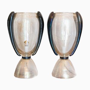 Vintage Murano Glas Tischlampen von Carlo Colizza, 1990er, 2er Set