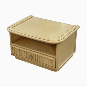 Small White Le Rotin Prestige Bedside Table by Maugrion, 1970s