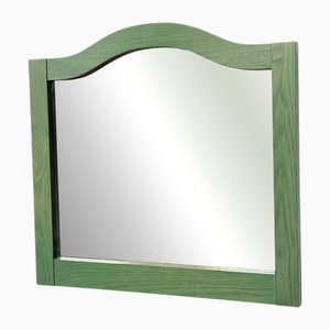 Mid-Century Mirror with Green Wooden Frame, 1970s