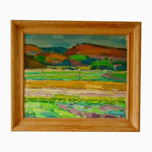 Gerhard Lundberg, Landscape, 1950s, Oil on Canvas, Framed