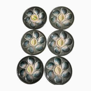 Oyster Plates from Saint Clément, Set of 6