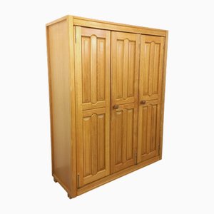 Vintage Wardrobe in Oak by Guillerme Et Chambron, 1960s