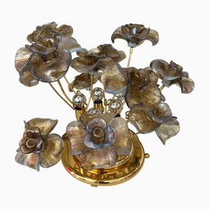 Lampe de Bureau en Laiton et Verre de Murano