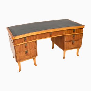Vintage Walnut Pedestal Desk by Laszlo Hoenig, 1950s