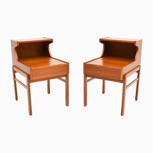 Schwedische Vintage Teak Nachttische, 1960, 2er Set