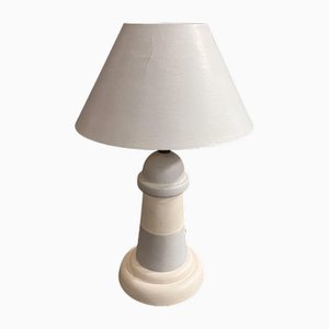 Tischlampe aus Holz in Weiß
