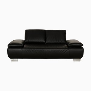 2-Seater Sofa in Black Leather from Koinor Volare