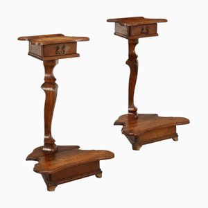 Baroque Bedside Tables in Walnut, Set of 2