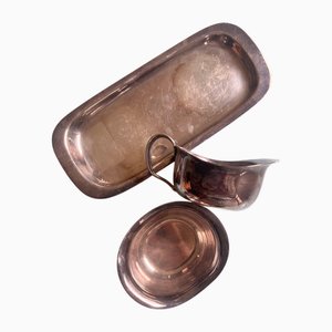 Versilberter Zucker, Tablett und Milchkännchen von Carl M. Cohr, 3 . Set