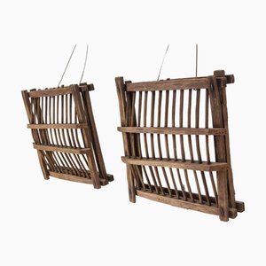 French Traditional Bird Trap Wall Decorations, 1920s, Set of 2