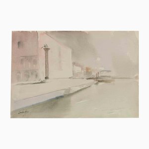Carlo Ravagnan, View of Venice, Watercolor, 1970s