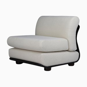 Italienischer Vintage Sessel mit Gestell aus Bugholz & New Bouclé Polsterung, 1970er