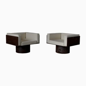Sculptural Metal Lounge Chairs, Europe, 1980s, Set of 2