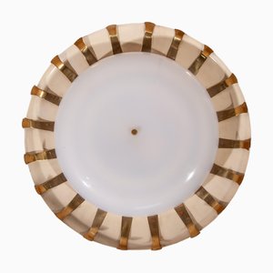 Round Sunburst Wall or Ceiling Lamp from Kaiser, 1950s