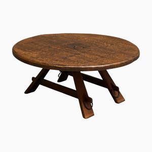 Mid-Century Coffee Table in Oak and Wrought Iron, 1960s