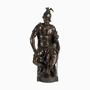 Paul Dubois, Figurative Skulptur Napoleon III, Patinierte Bronze